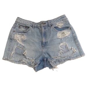 Topshop Distressed Denim Jean Shorts